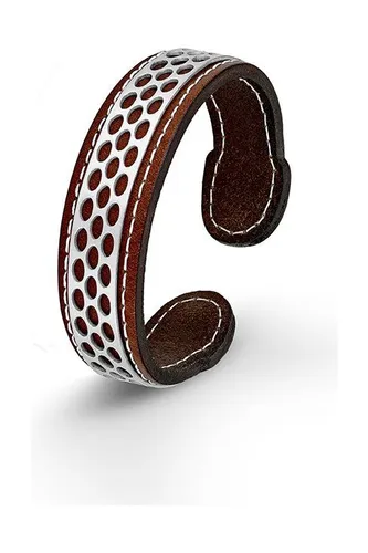 s.Oliver Armband SO1288/1 - 523806 - Edelstahlarmband für Herren aus hochwertigem Leder und Edelstahl, stilvolles Design mit einem Durchmesser von ca. 7,5 cm – ideal für modische Akzente.