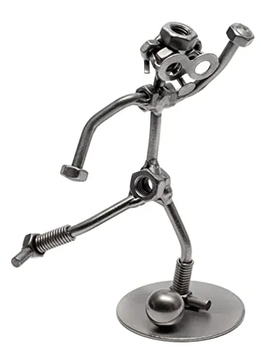 STEEMO Schraubenmännchen Fußballspieler Geschenk Metall-Kunst Deko 12x7x16 cm