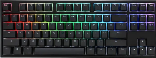 Ducky One 2 TKL PBT Gaming Tastatur - RGB LED, MX-Black Switches - Tastaturen mit langlebigen PBT-Tastenkappen, RGB LED-Beleuchtung und kompaktem TKL-Design für optimales Gaming-Erlebnis.