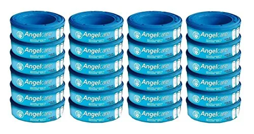 Angelcare Windeleimer Nachfüllpack Plus 24er Pack - Baby Windelbeutel - XXL-Vorrat für Monate, ideal für Eltern und Großfamilien. Antibakterielle Folie sorgt für hygienische Frische und geruchsfreiem Komfort.