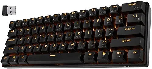 Produktbild RK ROYAL KLUDGE RK61-US 2.4Ghz Kabellose/Bluetooth/Verkabelte 60% Mechanische Tastatur, 61 Tasten kompakte Tastatur, Hot Swappable Rote Schalter Gaming Tastatur mit Software für Win/Mac, US QWERTY