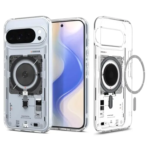 Spigen Ultra Hybrid MagFit Hülle für Google Pixel 10 Pro XL - Standard Handyhülle mit Pixelsnap & MagSafe Kompatibilität, sicherer Halt durch starken Magnet und Air Cushion Schutz für optimalen Fallschutz.