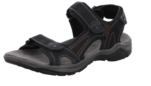 Rohde Herren Trekking Sandale Leder Klettverschluss Caluso 5955, Größe:45 EU, Farbe:Schwarz