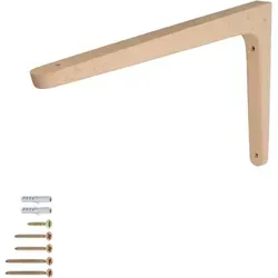 Ms Beschläge - Holzkonsole 300mm X 200mm Montagewinkel Buche Regalträger Wandkonsole Hartholz