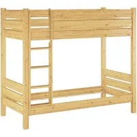 ERST-HOLZ Etagenbett Doppelstockbett 90x200 mit Bettkasten - Stabiles Etagenbett aus massiver Kiefer, teilbar in 2 Einzelbetten, ideal für Gästehäuser oder Ferienwohnungen. Inkl. 2 Bettkästen und Lattenrosten, natur lackiert für eine nachhaltige Wahl.