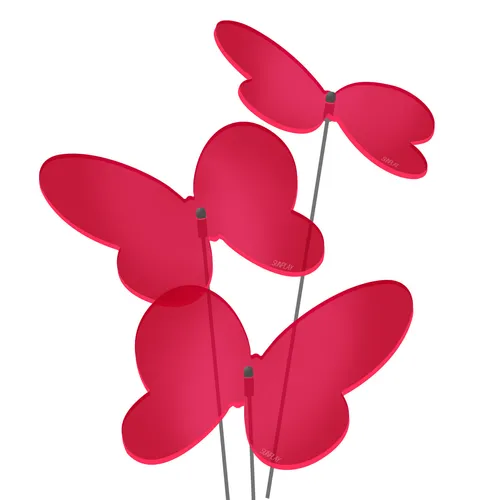 SUNPLAY Sonnenfänger Ø10cm 3er-Set Suncatcher Gartenstecker Schmetterlinge ROT
