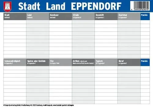 Hamburg: Stadt Land Eppendorf | Spiel | Deutsch (2025) | 30 Minuten, 2-6 Spieler