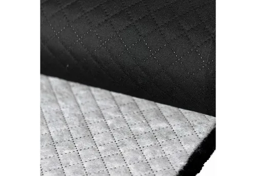 maDDma Stoff 1m Meterware Raute Steppstoff 158cm breit, schwarz