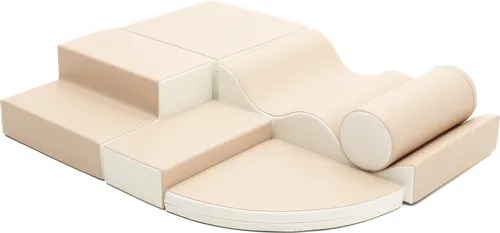 IGLUSoftplay IGLU 6 Softbausteine in Beige/Weiß - Spielbausteine für kreative Abenteuer, aus weichem, langlebigem Material, fördern motorische Fähigkeiten und die Vorstellungskraft Ihrer Kinder.