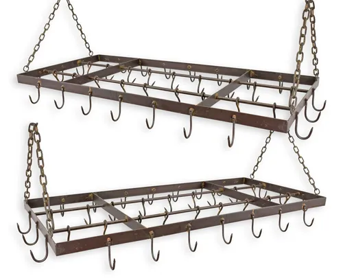 Aubaho Dekoobjekt Küchenkrone Hakenleiste 130x62cm - Stylische Hakenleiste im Retro Design aus robustem Eisen, ideal für die Aufbewahrung von Töpfen und Küchenutensilien. Ein Blickfang für jede Küche!