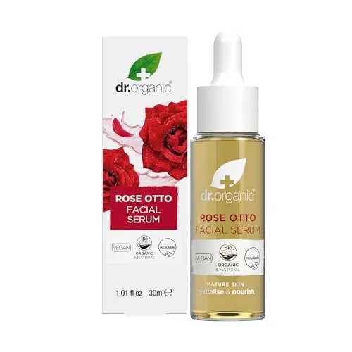 Dr.Organic ROSE FACE OIL 50ML - Gesichtsserum mit hochwertigem Bio-Rosenöl, revitalisiert die Haut und sorgt für einen strahlenden Teint.