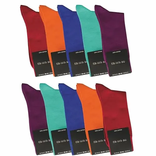 ca·wa·so Businesssocken für Herren - 100% Baumwolle (10 Paar) - Hochwertige Socken aus 100% Baumwolle, weich und strapazierfähig. Ideal für Büro und Freizeit, mit verstärkten Fersen und Spitzen für extra Haltbarkeit.