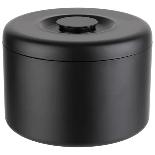 APS 36006 Eisbox - Barzubehör mit 6 Liter Volumen, ideal für bis zu 300 Eiswürfel, aus hochwertigem Aluminium in Schwarz für eine stilvolle Präsentation.