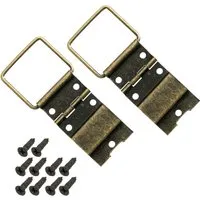 HMF 6496 Vintage Deko Scharnier Aufstellscharnier aus Metall 2 Stück 30 x 67 mm Bronze