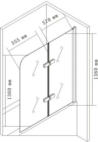 Bernstein Badewannenaufsatz EX209 120x140 cm Klarglas - Badewannenaufsatz aus 6 mm ESG-Sicherheitsglas mit Nano-Versiegelung für einfache Reinigung. Mit Hebe- und Senkfunktion, ideal für platzsparende Badlösungen.