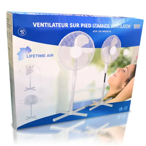 Standventilator 40 cm - Oszillierender Luftkühler in Weiß - Stand- & Tischventilatoren: Energieeffizienter 40 cm Ventilator mit Oszillation für eine gleichmäßige Luftzirkulation, ideal für heiße Tage.