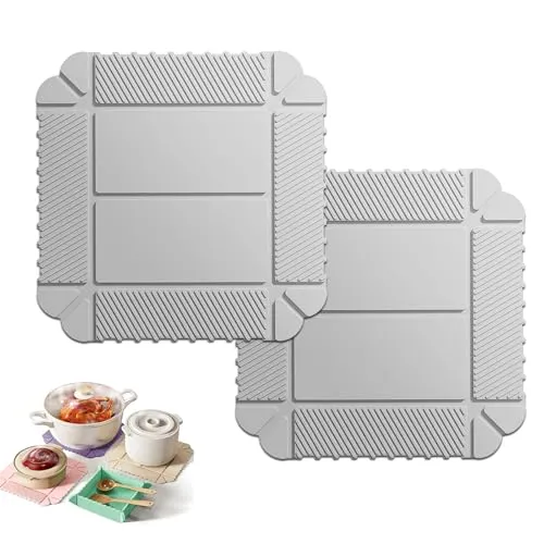 Magnetische Mehrzweck-Untersetzer aus Silikon, rutschfest, hitzebeständig, für heiße Gerichte, Töpfe und Pfannen, Tisch- und Arbeitsplattenschutz, Küchendekoration und Zubehör, 2 Stück