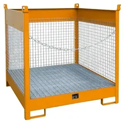 BAUER Fass-Stapelpalette FSP-4-D mit Drahtgitter von Bauer