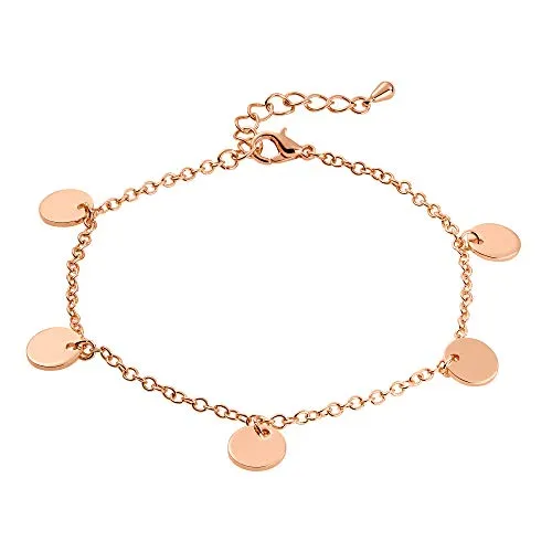 Heideman Armband Damen Kreise aus Edelstahl rosegold farbend poliert Armakette für Frauen mit Kreiseanhänger rund