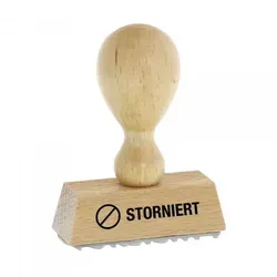 Holzstempel STORNIERT (50 x 9 mm) Textstempel von Dekolando