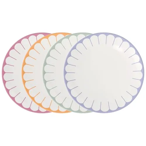 Villeroy & Boch Fleur Couleur Speiseteller-Set 4-teilig - Elegante 4-teiliges Speiseteller-Set, ø 26,6 cm aus Premium Porcelain, spülmaschinen- und mikrowellengeeignet – ideal für kreative Tischgestaltungen!