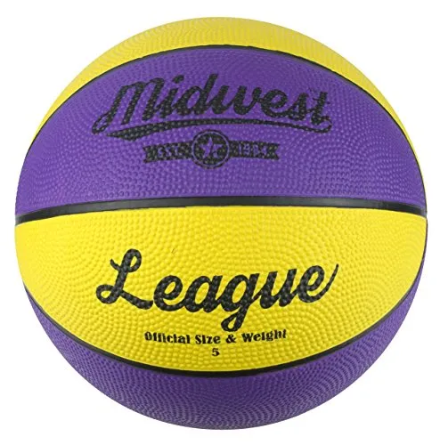 Midwest League Basketball 5 Yellow/Purple