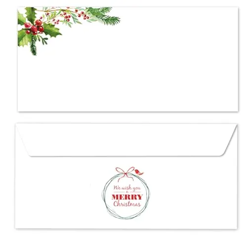 younikat Umschläge Weihnachten I 25 Weihnachtsumschläge I Weihnachten Merry Christmas Traditionell I zum bedrucken Privat Geschäftlich I dv1522