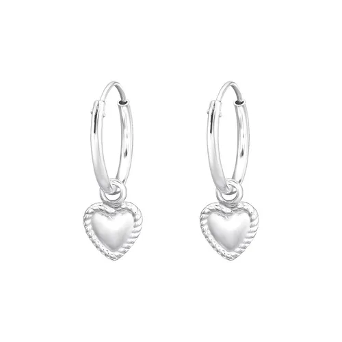 Produktbild Kleine Herz Creolen 925 Sterling Silber Ohrringe hängend Damen Kinder Mädchen