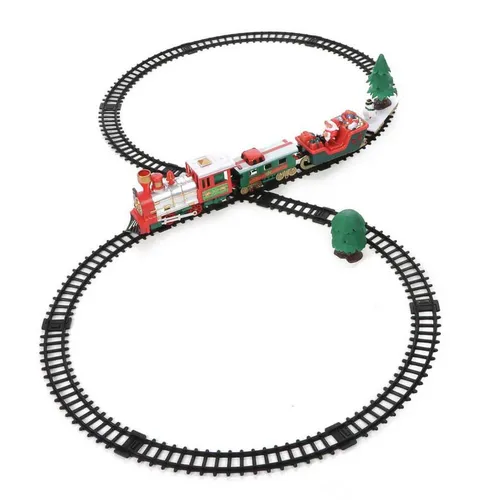 Bubble-Store Weihnachtsfigur Weihnachtszug mit Licht und Ton - Bezaubernder Weihnachtszug für festliche Stimmung! Das Set umfasst eine Lok mit LED-Scheinwerfer und Lautsprecher für Weihnachtslieder. Ideal für die ganze Familie und ein Highlight zur Weihnachtszeit.