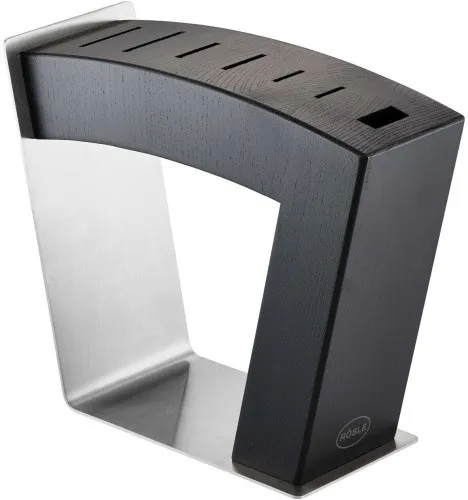 Rösle Move X Messerblock unbestückt schwarz - Flexibler Messerblock für jede Küche, aus hochwertigem Eschenholz und Edelstahl, bietet Platz für bis zu 6 Messer, hygienische Aufbewahrung und modernes Design.