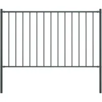 vidaXL Zaunfeld mit Pfosten - Anthrazit, 1,7x1m aus pulverbeschichtetem Stahl - Gartenzäune aus robustem, witterungsbeständigem pulverbeschichtetem Stahl, ideal für dauerhafte Sicherheit und einfache Montage im Garten.