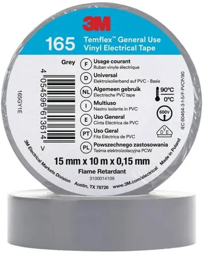 3M PVC Elektro-Isolierband 165GY1E Temflex165 gr15X10