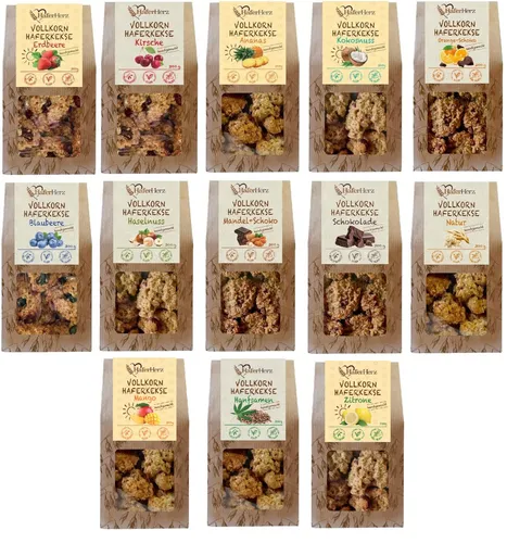 HaferHerz Volkorn Haferkekse Probierpaket 13 x 300g = 3,9kg