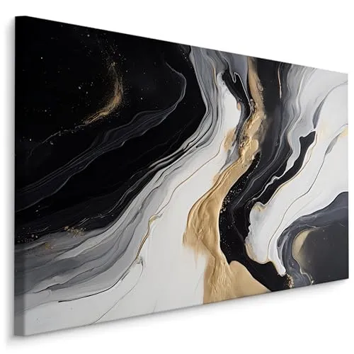 Muralo - Leinwandbild Aufhängefertig mit Abstraktion-Motiv - Bild für Wohnzimmer, Schlafzimmer, Büro, Restaurant - Wandbild Wanddeko Modern Vintage Glamour Loft Stil - Br.120cm x Hö.80cm