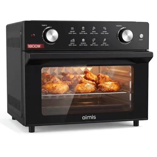 Heißluftfritteuse 30L 1800W – 8-in-1 Airfryer mit Glastür