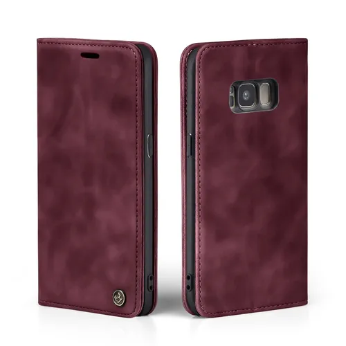 Handy Hülle für Samsung Galaxy S8 Klapp Magnet Smartphone Cover Case Rot