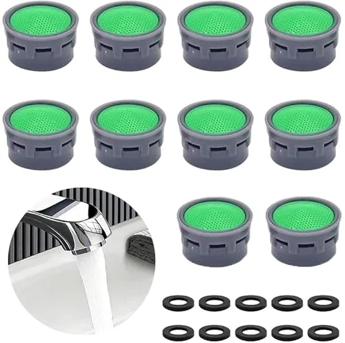 Stück Wasserhahnbelüfter, 10 Stück Dichtung, Wasserhahnbegrenzer, Waschbecken Düse Belüfter mit ABS-Filter,Wasserhahn-Ersatzteile, gelten für Bad, Küche 10
