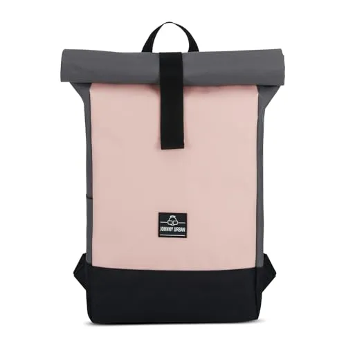 Johnny Urban Rucksack Damen & Herren Rosa - Ryan - Rolltop Backpack mit Laptopfach für Uni Business Fahrrad - Nachhaltig - Wasserabweisend