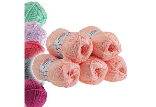 Kartopu 5 x 100g Strickgarn Kartopu BABY ONE Antipilling Babywolle Häkelwolle, 1250 m (Sparpaket), K253 hell lachs