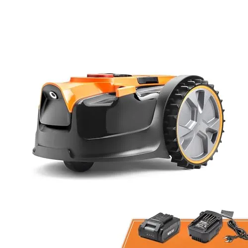 Lawnmaster OcuMow® Mähroboter kabellos 80 ㎡ - Kabelloser Mähroboter für Rasenflächen bis 80 ㎡. Mit leichtem Lithium-Ionen-Akku, stufenloser Schnitthöhenverstellung und modernen Sicherheitsfunktionen für ein müheloses Mäherlebnis.