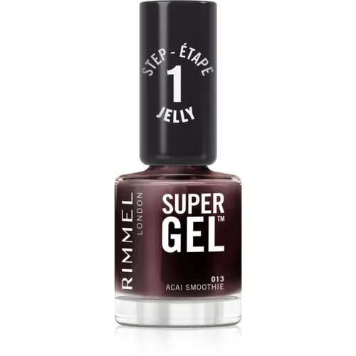Rimmel Super Gel Gel-Lack für Fingernägel - keine UV/LED Lampe erforderlich Farbton 013 Acai Smoothie 12 ml