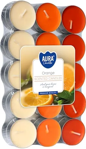 DUFTKERZEN 30ER PACK, Duft: Orange in orange von BISPOL