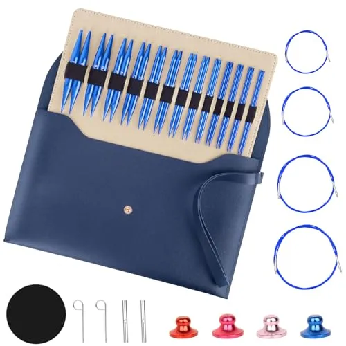 Rundstricknadel Set Austauschbar, 13 Paare, 3-10 mm – Professionelles Strickzubehör für kreative Projekte