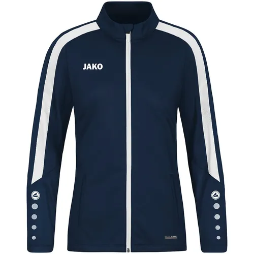 JAKO Damen Polyesterjacke Power, Marine, 40 - Funktionsjacke für Damen, ideal für Outdoor-Sportarten, atmungsaktiv und mit praktischen Reißverschluss-Seitentaschen für kleinen Stauraum.