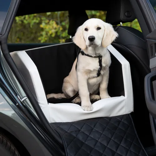 CopcoPet Tier-Autobett für Hunde - Schwarz - Auto-Tierbetten: Bequemes Schaumstoff-Kissen für Rücksitz und Vordersitz, ideal für entspannte Autofahrten mit Ihrem Hund.