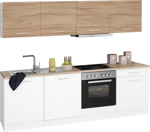 KOCHSTATION Küchenzeile KS-Visby, 240 cm mit E-Geräten