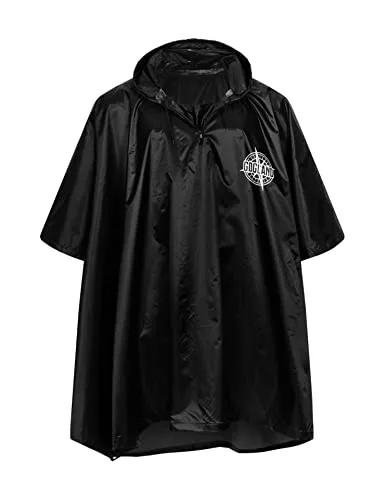 GOGLAND Monsun Regenponcho, Für Erwachsene, Unisex. Wasserabweisendes Material. Schützt vor Wind und Regen (Schwarz)