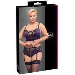BH Set lila/schwarz 4XL in lila von Cottelli CURVES