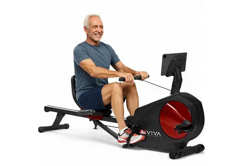 AsVIVA RA6 2in1 Rudergerät - Liegeergometer mit Magnetbremssystem, integrierte Handpulssensoren und 32 Widerstandsstufen für individuelles Training