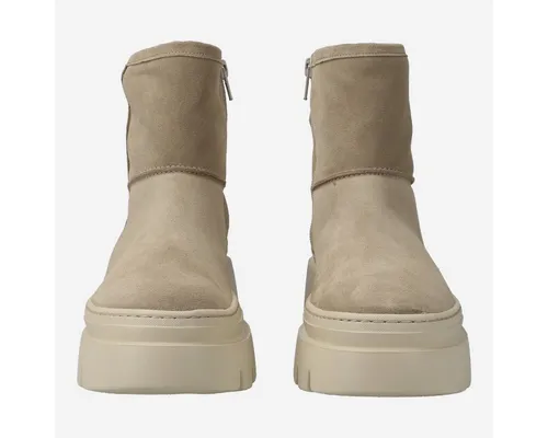 Paul Green 8113-024 Damen Boots mit Warmfutter - Wanderschuhe im sportlichen Look aus Velourslederoptik in Beige, mit kuscheligem Warmfutter für warme Füße und einem bequemen Tragegefühl dank dicker Profilsohle.